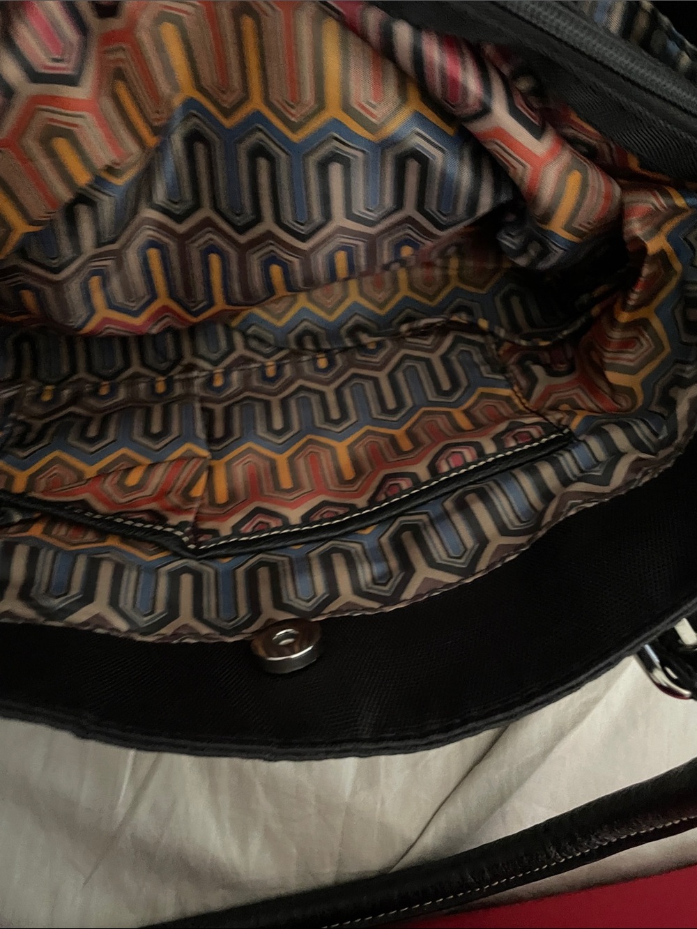 Franco Sarto Black Shoulder Tote with Silver Hardware - Picture 6 of 7